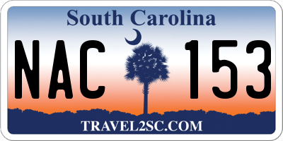 SC license plate NAC153