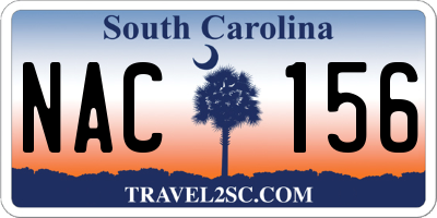 SC license plate NAC156
