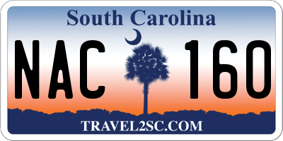 SC license plate NAC160