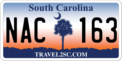 SC license plate NAC163