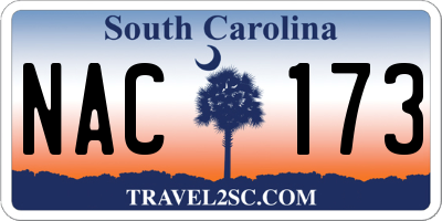 SC license plate NAC173