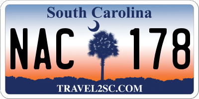 SC license plate NAC178