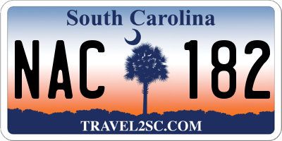 SC license plate NAC182