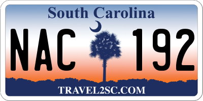 SC license plate NAC192