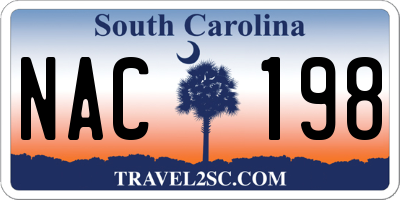 SC license plate NAC198