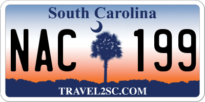 SC license plate NAC199