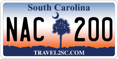SC license plate NAC200