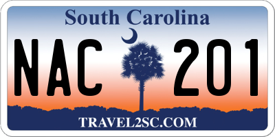 SC license plate NAC201