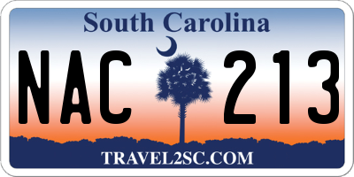 SC license plate NAC213