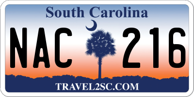 SC license plate NAC216