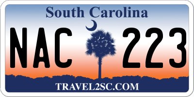 SC license plate NAC223