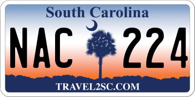 SC license plate NAC224