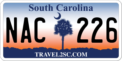 SC license plate NAC226