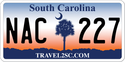 SC license plate NAC227