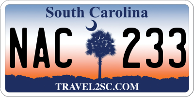 SC license plate NAC233