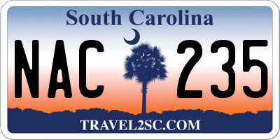 SC license plate NAC235