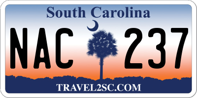 SC license plate NAC237