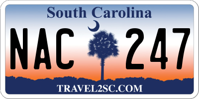 SC license plate NAC247