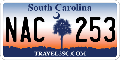 SC license plate NAC253