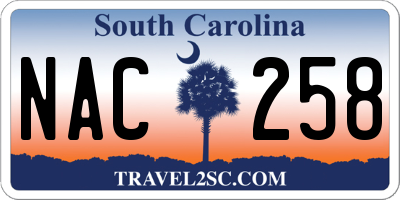 SC license plate NAC258