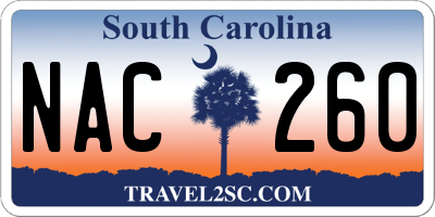 SC license plate NAC260