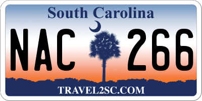 SC license plate NAC266