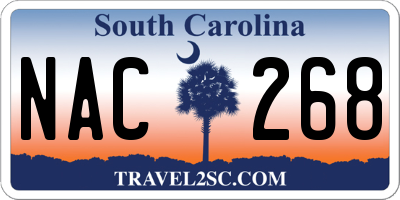 SC license plate NAC268