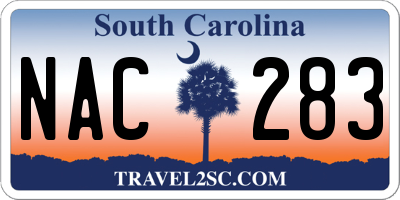 SC license plate NAC283