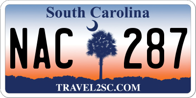 SC license plate NAC287