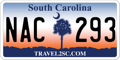 SC license plate NAC293
