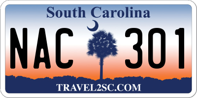 SC license plate NAC301