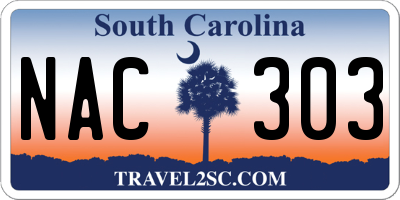 SC license plate NAC303