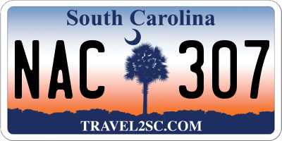 SC license plate NAC307