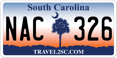 SC license plate NAC326