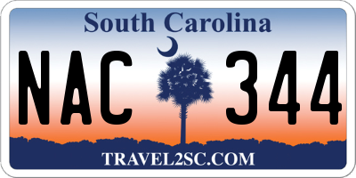 SC license plate NAC344