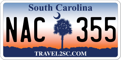 SC license plate NAC355