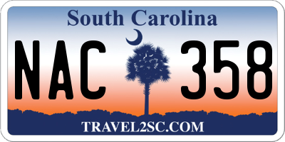 SC license plate NAC358