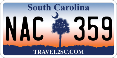 SC license plate NAC359