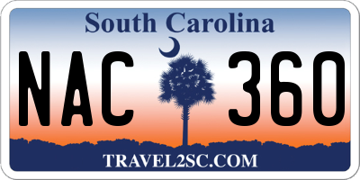 SC license plate NAC360