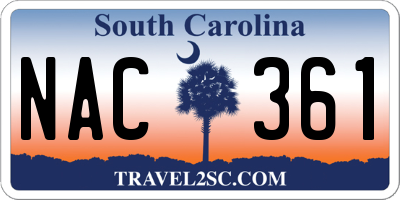 SC license plate NAC361