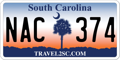 SC license plate NAC374