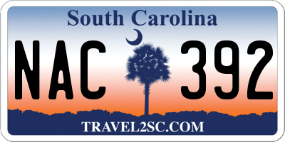 SC license plate NAC392