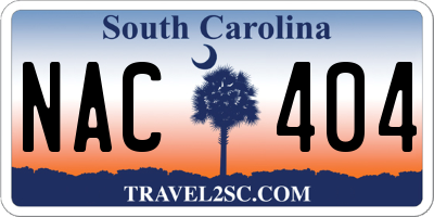 SC license plate NAC404
