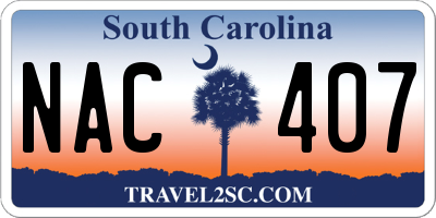 SC license plate NAC407
