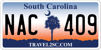 SC license plate NAC409