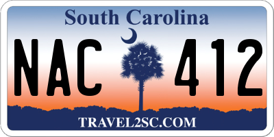 SC license plate NAC412