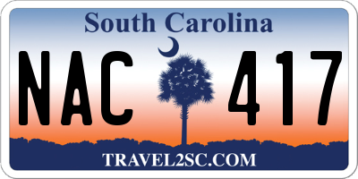 SC license plate NAC417