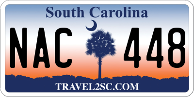 SC license plate NAC448