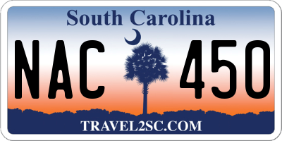 SC license plate NAC450