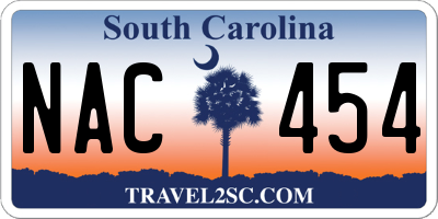 SC license plate NAC454
